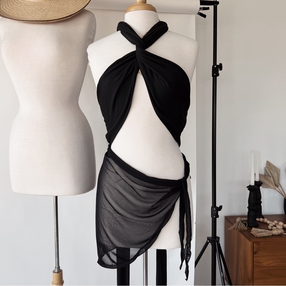 Other - SOLD ❌ BLACK MESH SHEER WRAP SARONG